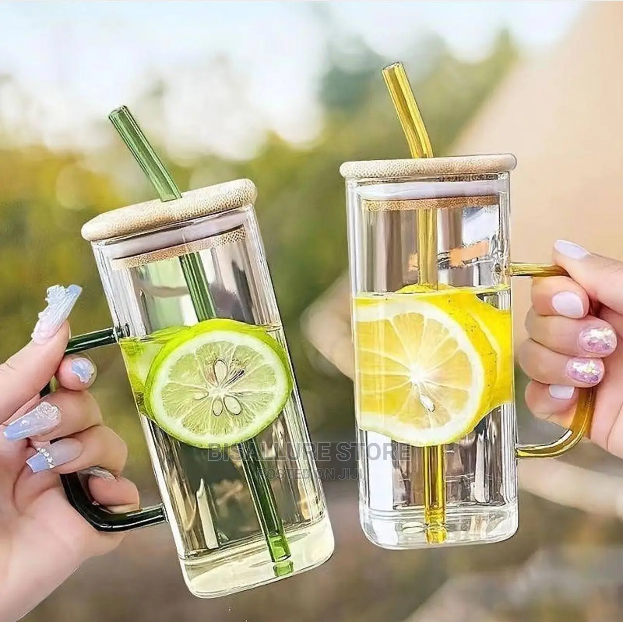 Glass Jar With Straw