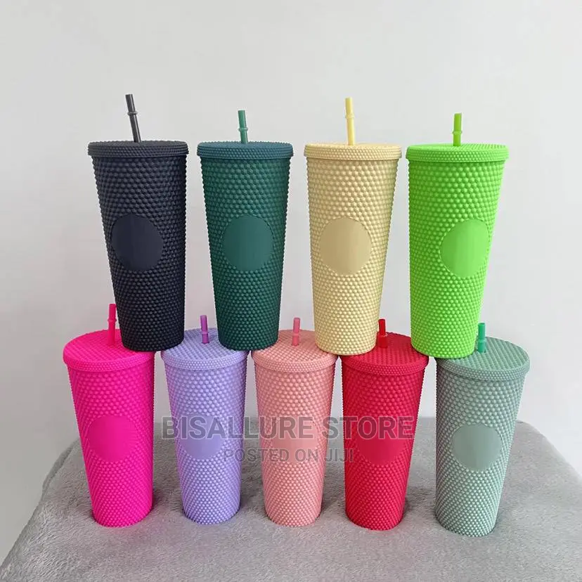 Knitted Rainbow Cup With Straw