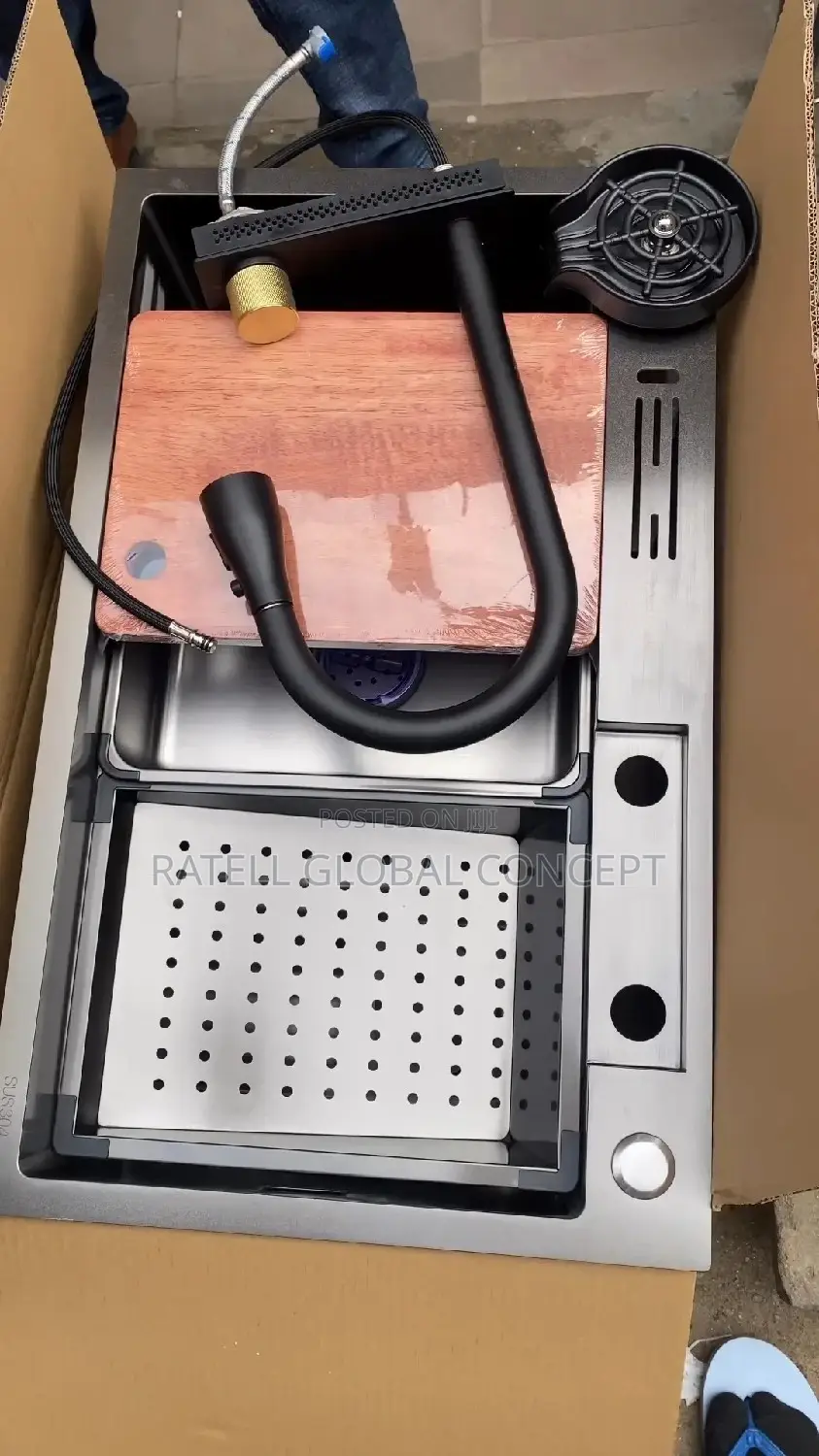 Multi-Function Double Bowl Handmade Kitchen Sink