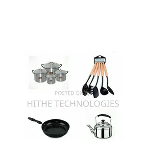 4set of Pots+Non Stick Frying Pan Spoon+Stainless Kettle