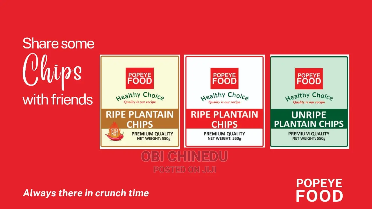 Well Prepared Packaged Plantain Chips.