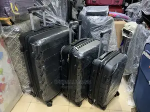 Set of Quality Unbreakable Black Rubber Travel Luggage