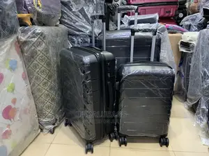 Set of Quality Unbreakable Black Rubber Travel Luggage