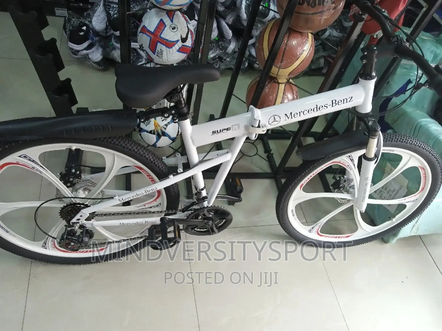 White Alloyed Foldable Benz Bicycle