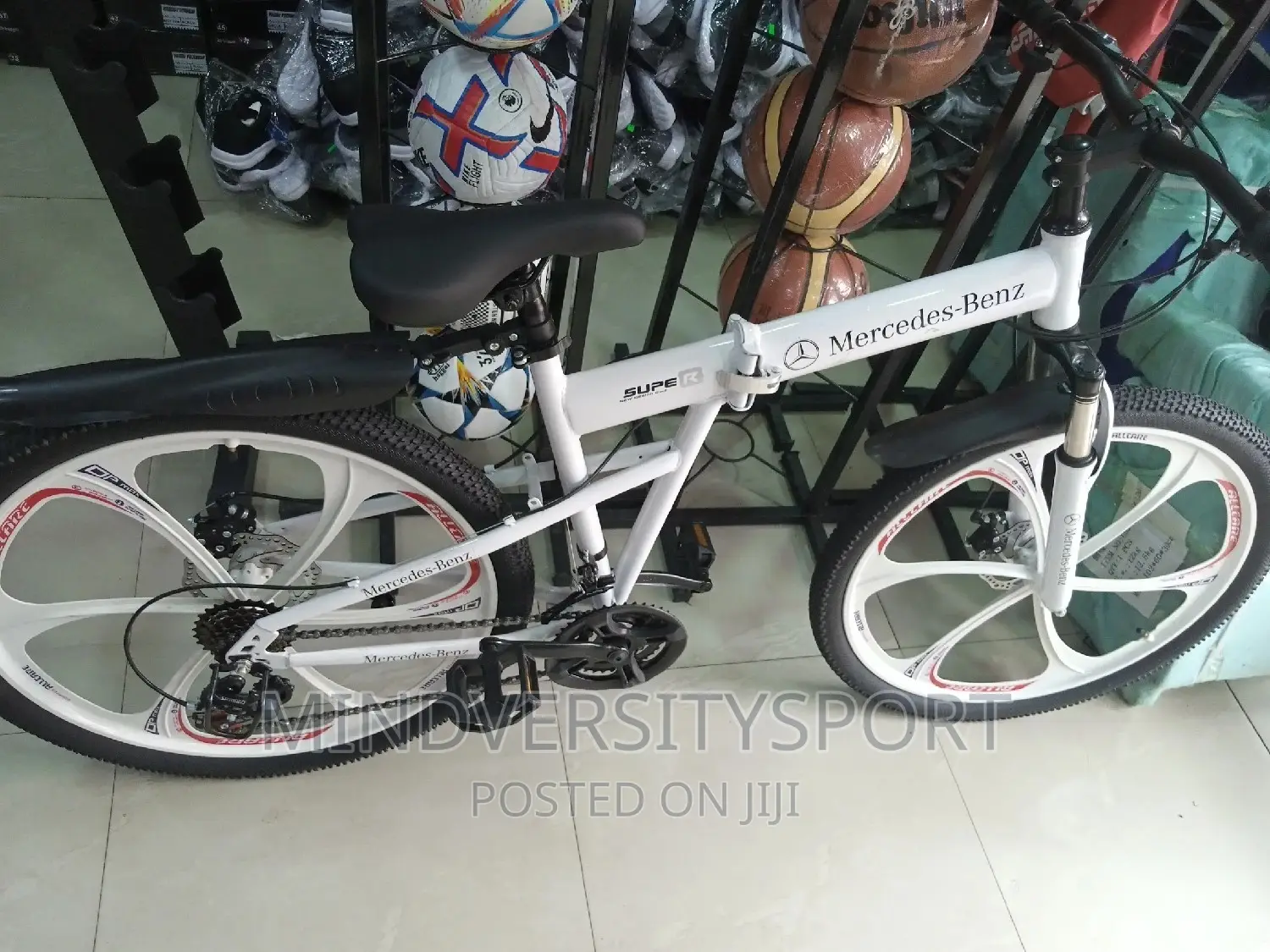 White Alloyed Foldable Benz Bicycle