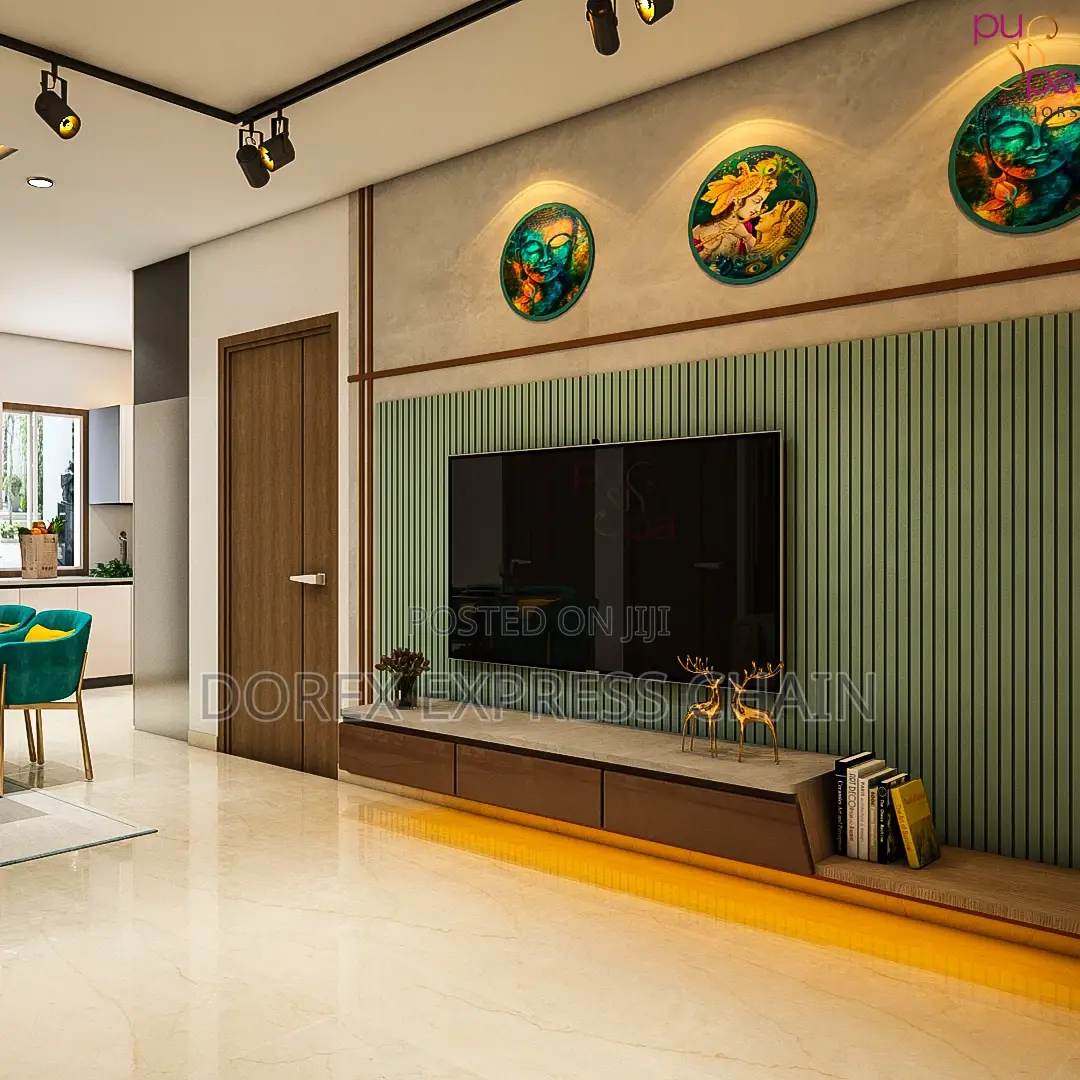 Tv Console With Wall Cladding