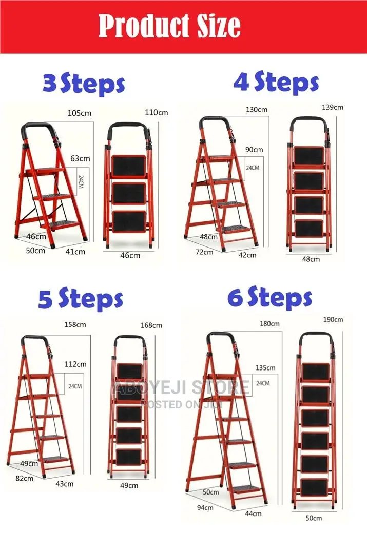 3,4,5,6 Steps Foldable Ladder