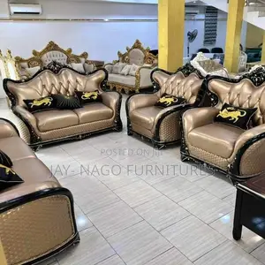 Quality 7 Seaters Living Room Leather Fabric Sofa Chair.