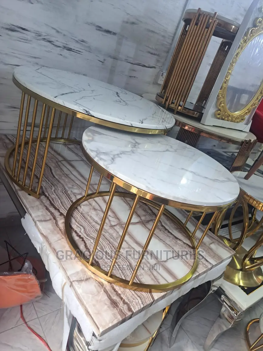 Center Table Set With Marble Top