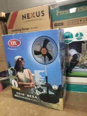 New in ! Ox Hexa Rechargeable Fan 18"- Best Selling
