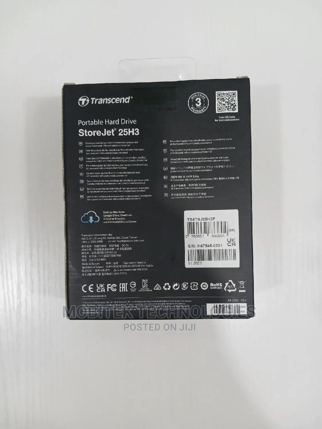 4tb Transcend External Portable Storage Hard Drive