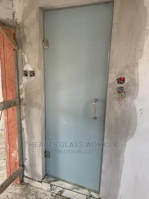 Frosted Hinge Door Installed With 10mm Clear Glass