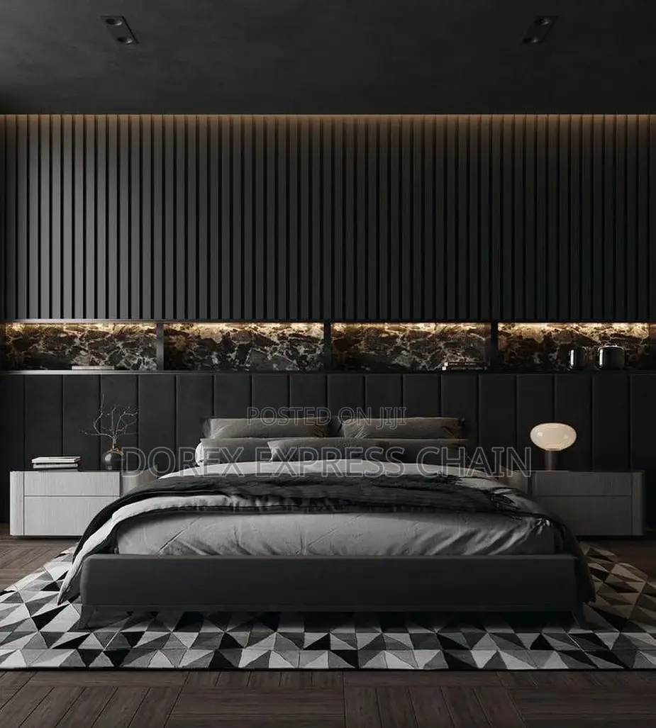Bedframe With Bed Side And Wall Cladding