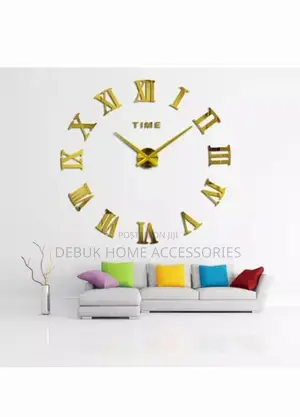 120 Cm Diy 3d Clock (Gold)