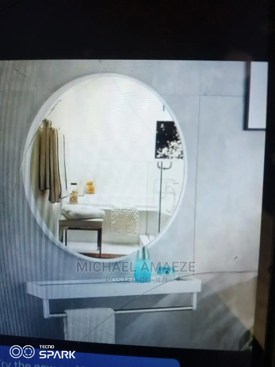 Round White Mirror