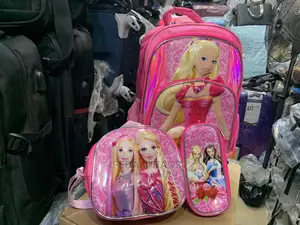 16inches Pink Kids Trolley School Bag