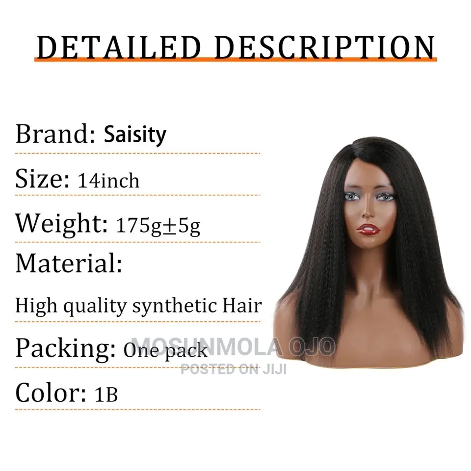 Silky Light 14inch Synthtic Yaki Afro Kinky Straight Wigs