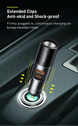 Baseus Car Charger With Cigarette Lighter Extension