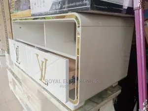 White Lv Center Table With Double Drawer