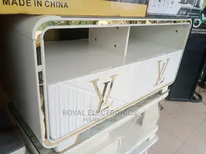 Superior Quality White Lv Center Table With Double Drawer
