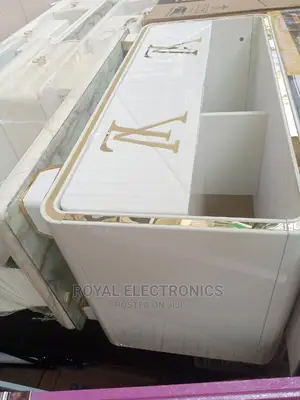 Authentic White LV Center Table With Double Drawer