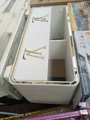 Authentic White LV Center Table With Double Drawer
