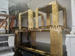 Brand New Golden Metal Center Table With 2 Side Stool