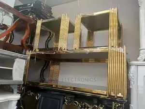Brand New Golden Metal Center Table With 2 Side Stool