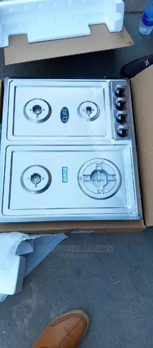 4 Burners Inbuild Gas Cooker, Stainless Steel.