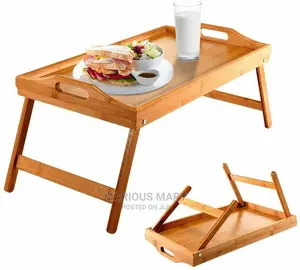 Wooden Tray With Foldable Legs