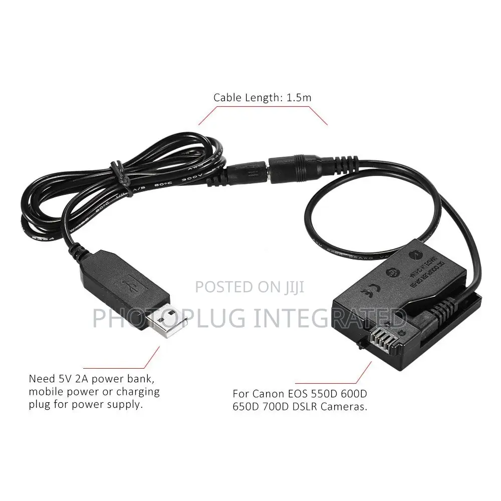 DR-E8 Dummy Battery + USB Cable