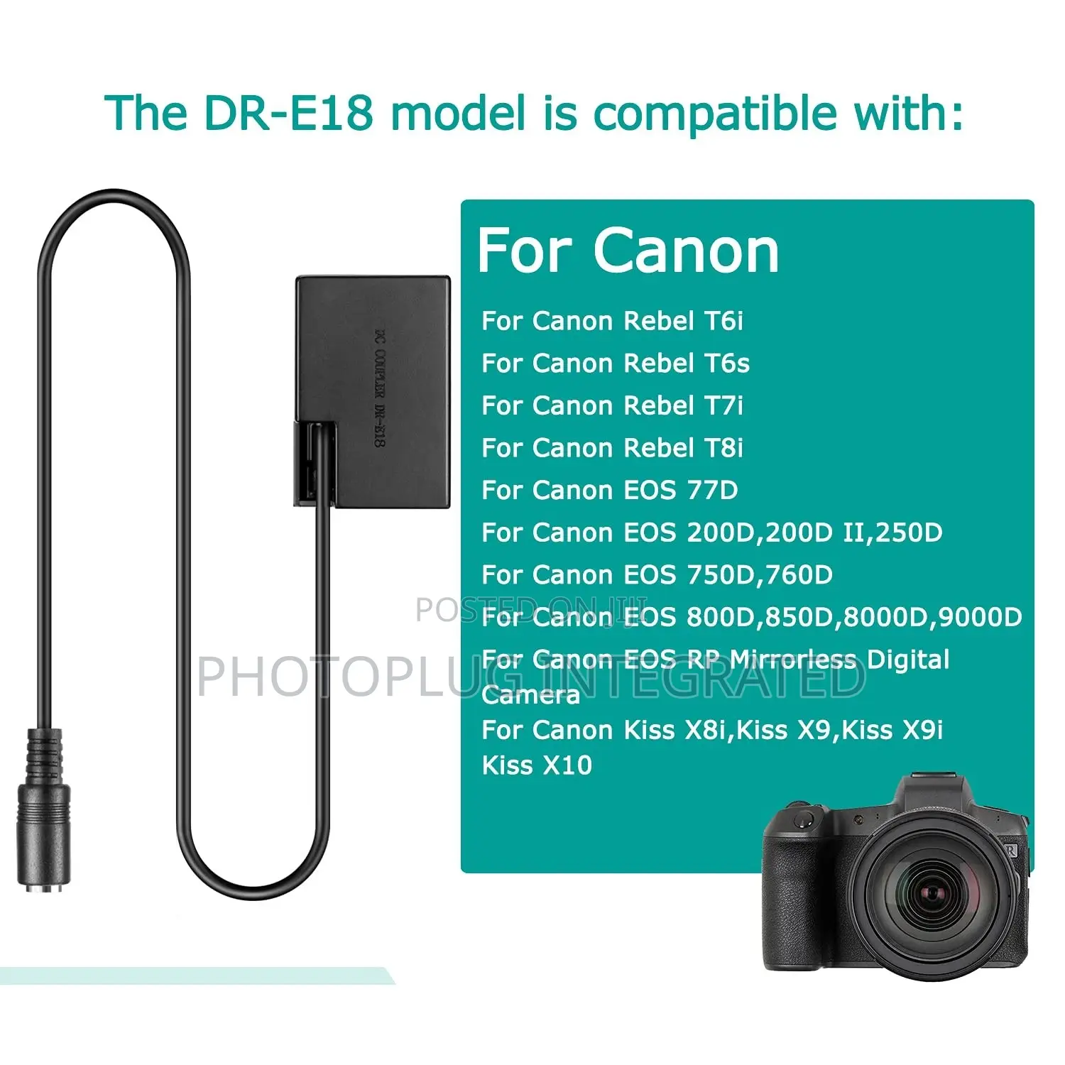 DR-E18 Dummy Battery + USB Cable