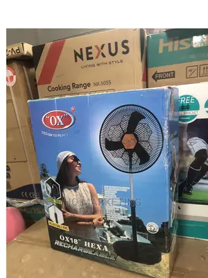 Ox Rechargeable Fan 18 Inches Hexa -Standing