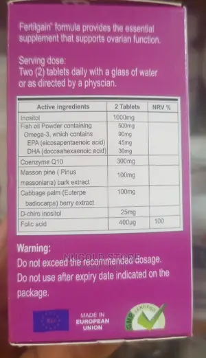 Photo - Fertilgain Vitamins Supplement for Ovarian Function *30 Tabs