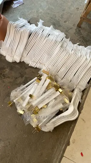 White And Gold Luxury Hangers For Displaying Clothes