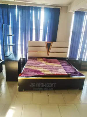 Set of Adorable Wooden 6 by 6 HDF Padded Bedframe of Great Quality
