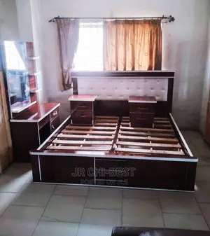 Neatly Designed Durable Wooden HDF 6 by 6 Bedframe Set