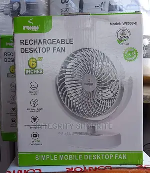 6" Rechargeable Mini Smart Fan - Mf026-6 - 2400mah