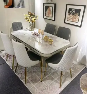 Real Marble Top, 6 Man Dinning Set