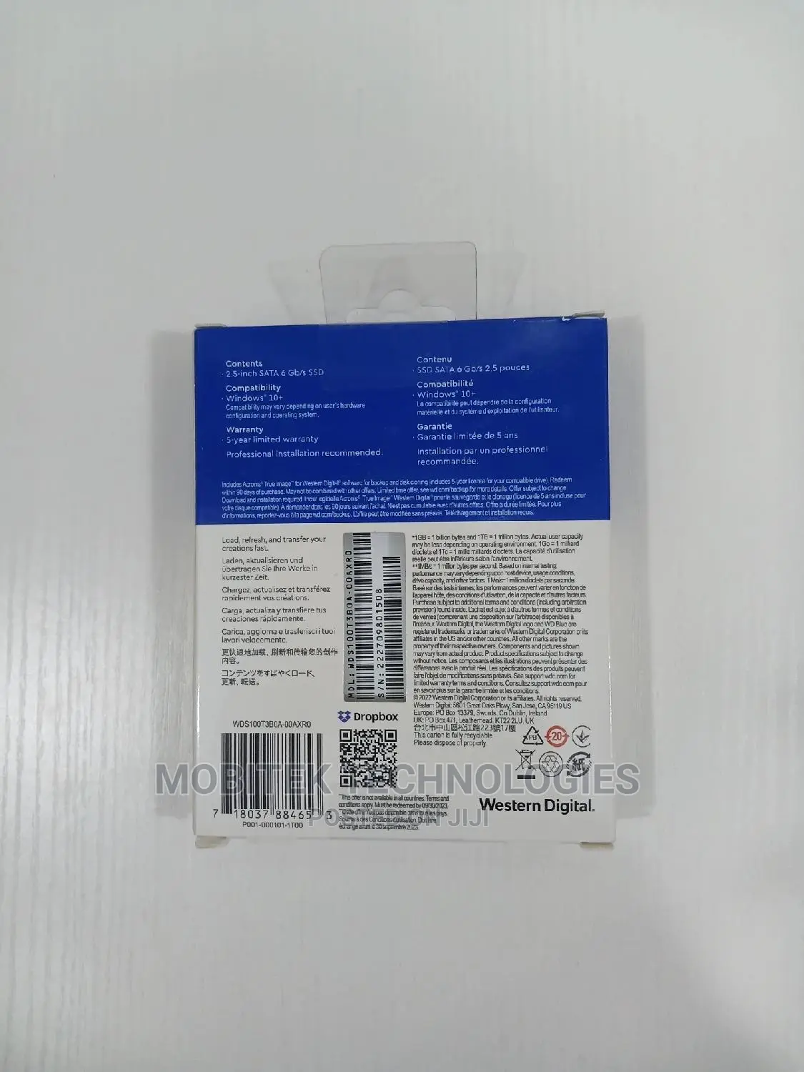 1tb Wd Blue Sata Ssd 2.5" (6gb/S) Solid State Laptop Drive