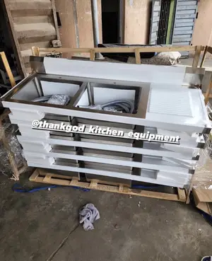 Commercial Washing Sink Double Bowl With Side