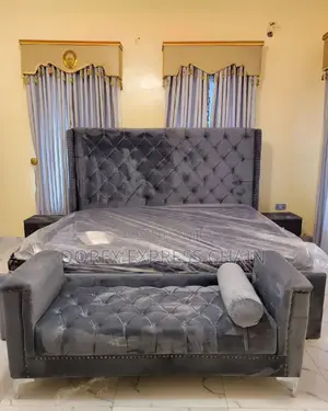 Beautiful Bedframe With Bedside and Chair