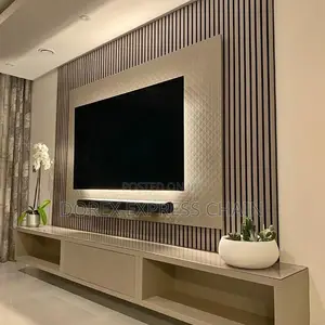 Tv Console With Wall Cladding And Light