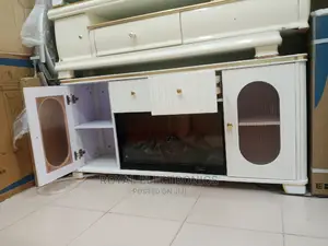 Classic White Fireplace Tv Stands With Double Drawer