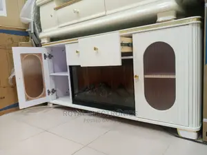 Latest White Fireplace TV Stands With Double Drawer