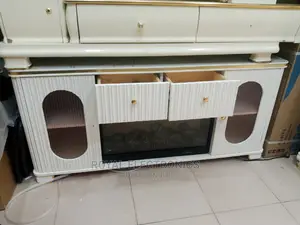 Authentic White Fireplace TV Stands With Double Drawer