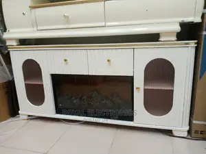 Best Quality White Fireplace TV Stands With Double Drawer