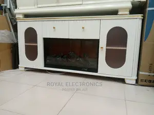 Great Quality White Fireplace TV Stands With Double Drawer