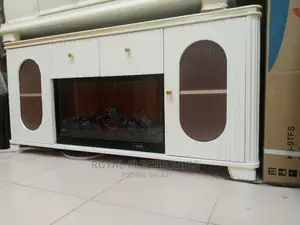 High Quality White Fireplace TV Stands With Double Drawer
