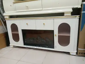 High Quality White Fireplace TV Stands With Double Drawer